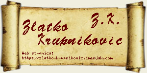 Zlatko Krupniković vizit kartica